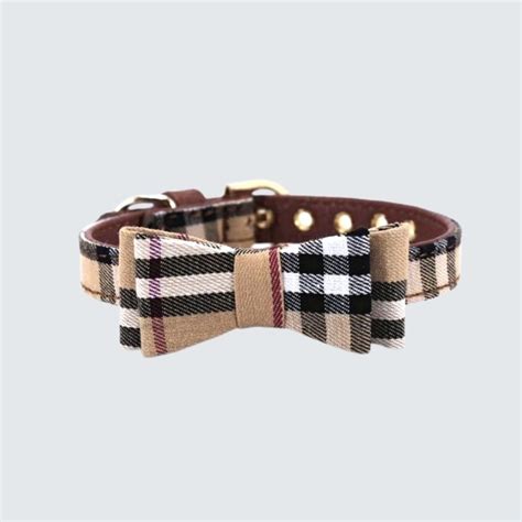 burberry dog collar and leash set|Burberry bow tie dog collar.